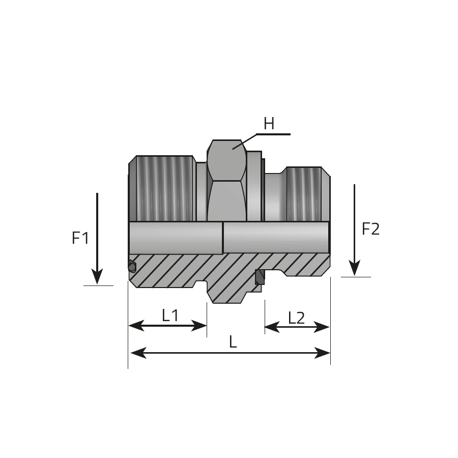 ADAPTOR MALE ORFS - MALE BSPP FORM E -  Vitillo