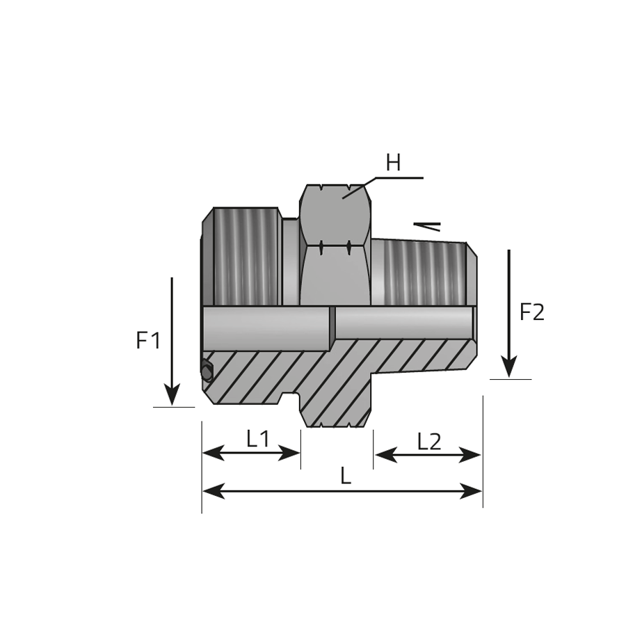 ADAPTOR MALE ORFS - MALE NPT -  Vitillo