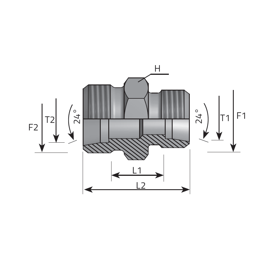 DIN MALE REDUCED COUPLING - DIN MALE -  Vitillo