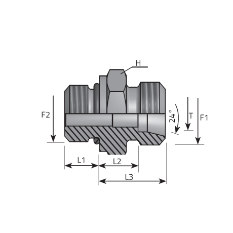 DIN MALE STUD COUPLING - UNF/UN MALE