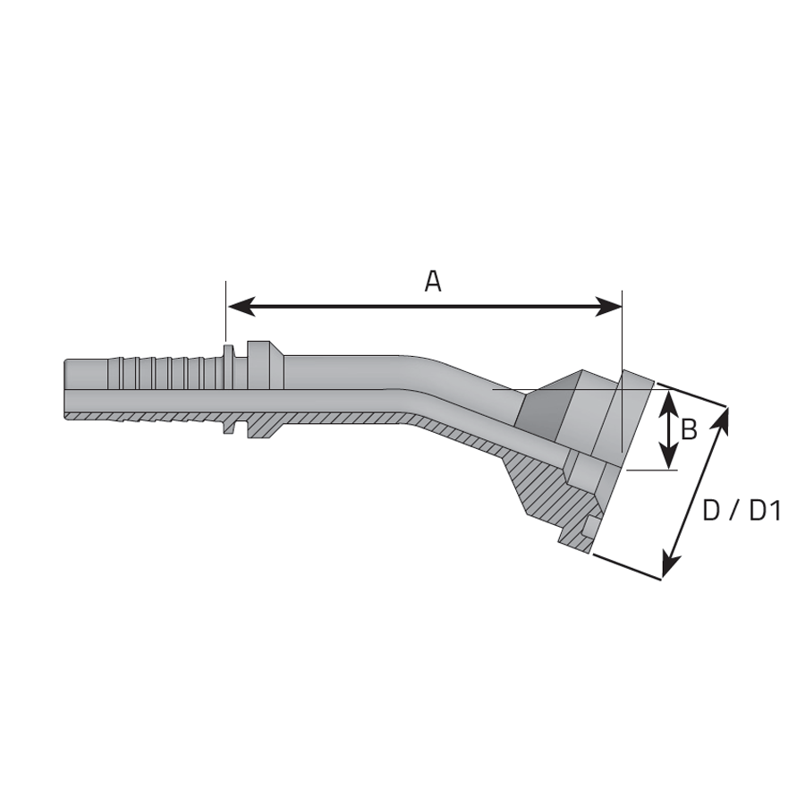 FLANGE CODE 61 - 3000 PSI - 22.5° ELBOW