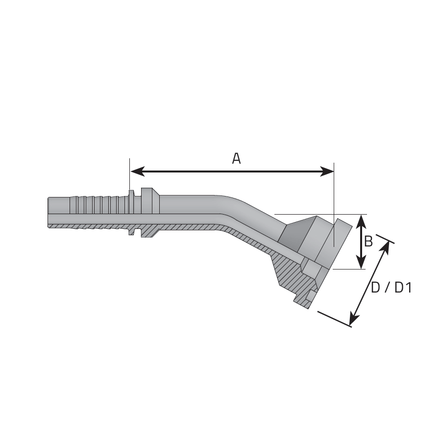 FLANGE CODE 62 - 6000 PSI - 30° ELBOW