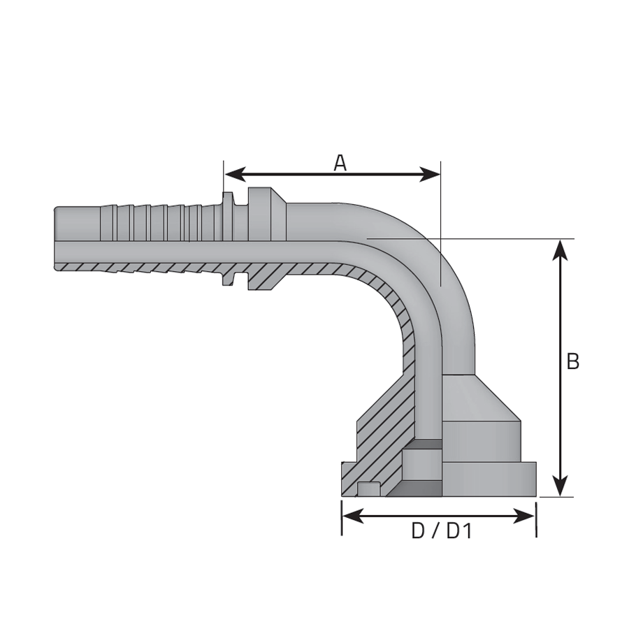 FLANGE CODE 62 - 6000 PSI - 90° ELBOW