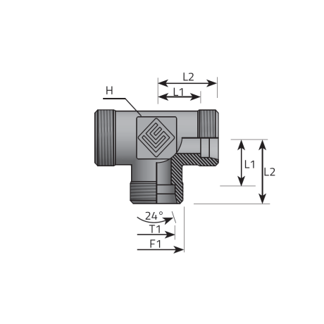 T ADAPTER DIN MALE/DIN MALE/DIN MALE